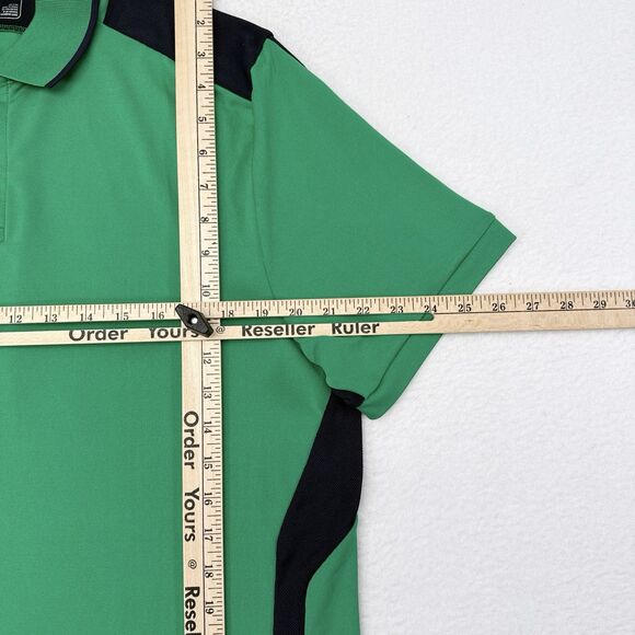 RLX Ralph Lauren Golf Polo Shirt Mens Size Medium Green Blue Breathable Stretch - Picture 8 of 9